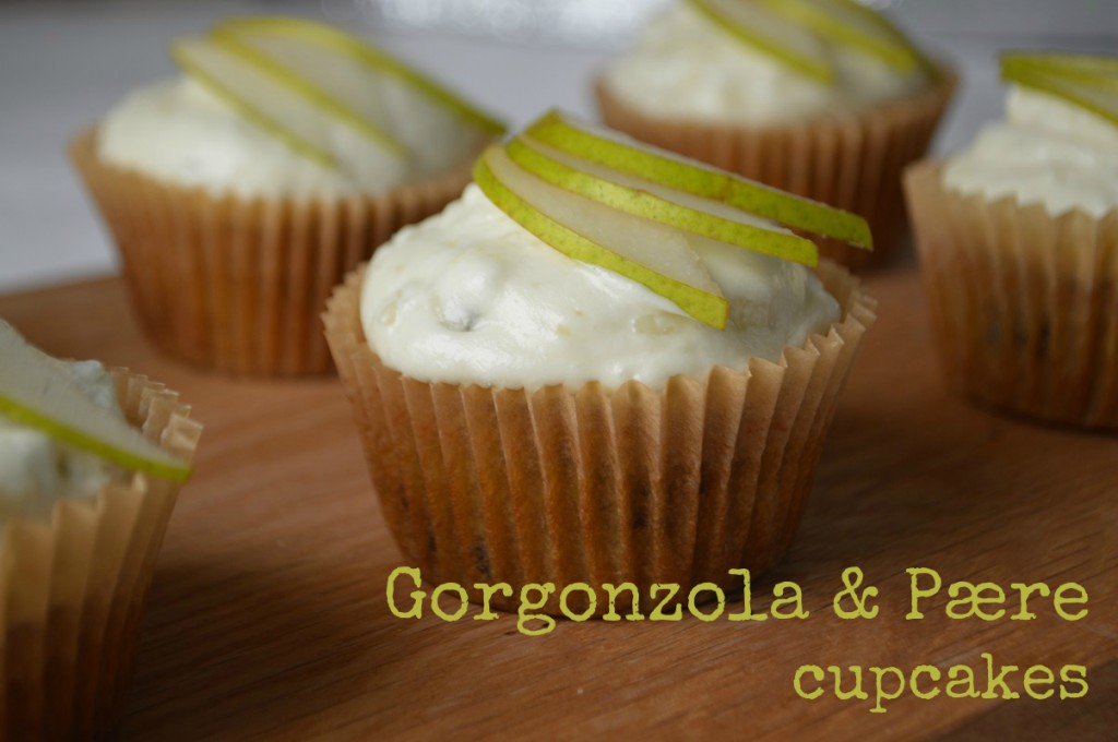 cupcakes med pære og gorgonzola