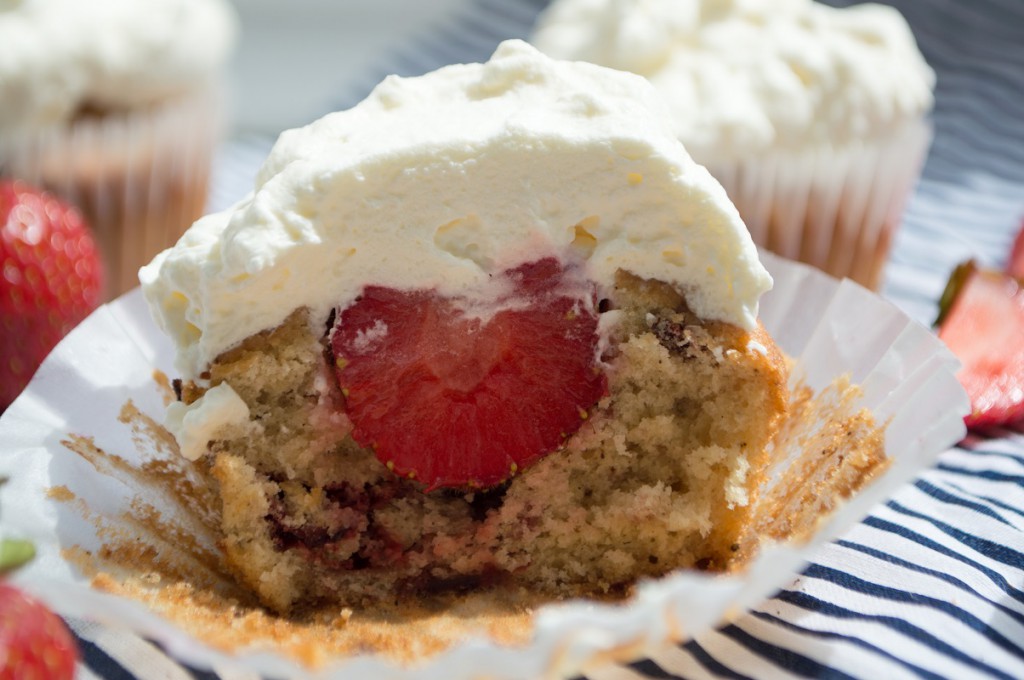 Cupcake med jordbær