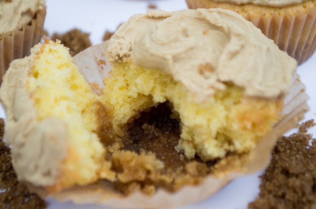 Brunsviger cupcakes kage med brun farin